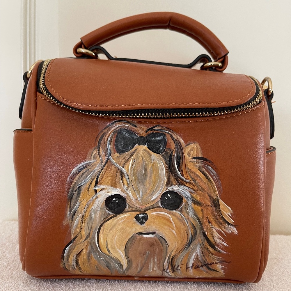 NWOT Painting Yorkie Handbag